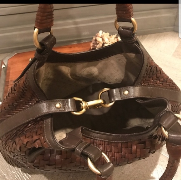 COLE HAAN woven leather handbag w/dust bag - Picture 6 of 12